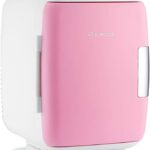 Subcold Classic4 Mini Fridge - Cooler & Warmer | 4 Litre/6 Cans | AC+USB | Portable Small Fridge for Skincare, Bedroom, Dorm, Car, Travel (White/Pink)