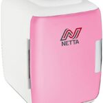 NETTA 5L Mini Fridge - Portable Small Fridge for Drinks, Snacks, Skincare - For Bedroom, Student Dormitory, Office With Cooling And Warming Function - AC/DC Portable – Pink