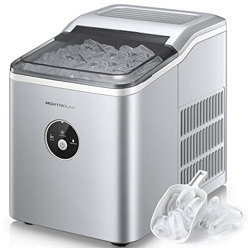 Ice Maker Machine Countertop for Home, Make 28 lbs 24 Hrs, With LED Display, 9 Ice Cubes Ready in 6 Minutes, 2L with Ice Scoop & Basket, Portable Ice Cube Maker for Party (Silver)
