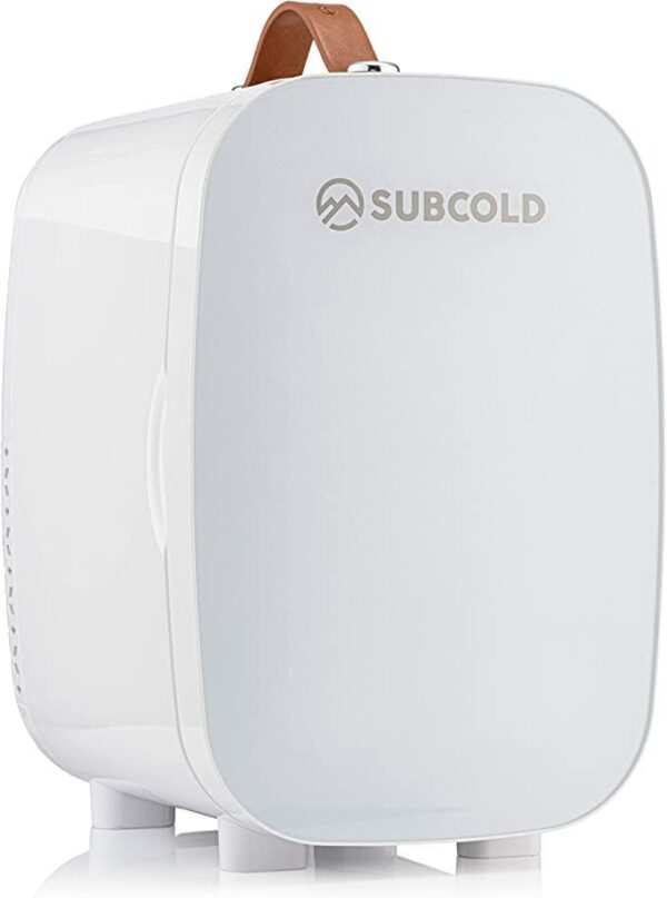 Subcold Pro6 Luxury Mini Fridge Cooler | 6 Litre / 8 Cans | AC and Exclusive USB Power Option | Portable Small Fridge for the Office, Bedroom, Car, Travel, Skincare & Cosmetics (White)