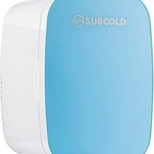 Subcold Pro6 Luxury Mini Fridge Cooler | 6 Litre / 8 Cans | AC and Exclusive USB Power Option | Portable Small Fridge for the Office, Bedroom, Car, Travel, Skincare & Cosmetics (Blue)