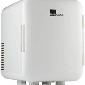 Barcool Cosmo4 Mini Fridge | 4 Litre / 6 Cans | AC/DC | Portable Small Desktop Cooler for Skincare/Beauty, Bedroom, Dorm, Car, Office & Travel (Cream)