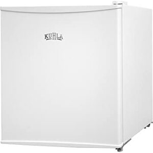 Kuhla 43 Litre Mini Fridge with Ice Box, Inc Adjustable Thermostat, Door Racks and Removable Shelf, Small Drinks Fridge Ideal for Home and Office – White, KTTF4GB