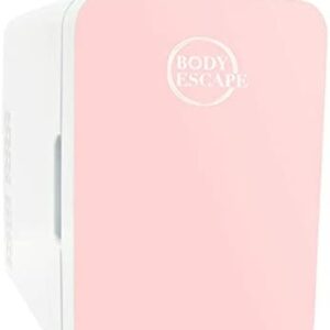 Body Escape Mini Fridge For Skincare & Make-Up - Glass Door Beauty Mini Fridges - Birthday Gifts For Her Skin Care - Portable, Compact, Small & Quiet Skincare Fridge For Makeup - 10L Pink