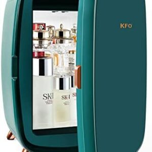 KFO Mini Beauty Refrigerator Skincare Fridge 6L Makeup Fridge Safe and Silent Protect Your Cosmetics Ideal For Bedroom Cosmetic Storage With Adjustable Shelf Dark Green