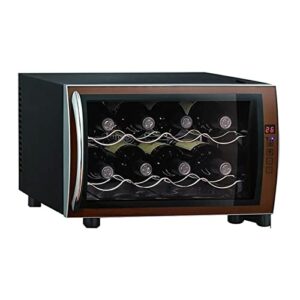 8-Bottle Wine Cooler, Free-Standing Wine Cellar, Wine Refrigerator for Home Bar with Digital Temperature Control, Glass Front Doors and Interior Lighting