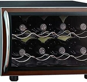 8 Bottle Wine Cooler Refrigerator, Wine Fridge Freestanding with Lock & Digital Temperature Control Fridge Glass Door with Fridge Space Bar Cabinets for Liquor for Bedroom, Office, Kitchen