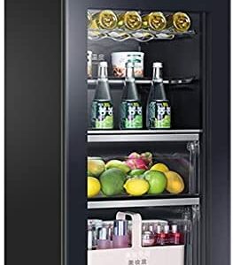 ATAAY Large Home Ice Bar, 135L Free-Standing Refrigerator, Beverage Beer Wine Wine Cabinet, Temperature Control with Light