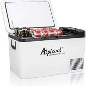 Alpicool K25 25 Litre Portable Car Fridge Freezer 12/24V Car Refrigerator Cooler Box,Electric Mini Fridge Freezer for Camping Campervan, Vehicle, Truck, RV, Boat, Travel, Pinic, -20°C-20°C
