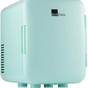 Barcool Cosmo4 Mini Fridge | 4 Litre / 6 Cans | AC/DC | Portable Small Desktop Cooler for Skincare/Beauty, Bedroom, Dorm, Car, Office & Travel (Mint)