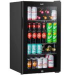 Baridi 85L Under Counter Drinks/Beer & Wine Cooler Fridge with Light, Black - DH13A