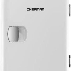 Chefman White Portable Mini Fridge, Cools & Heats, Lightweight Skincare Fridge With 4 Litre Storage for Snacks & Up To 6 x 350-ml Cans