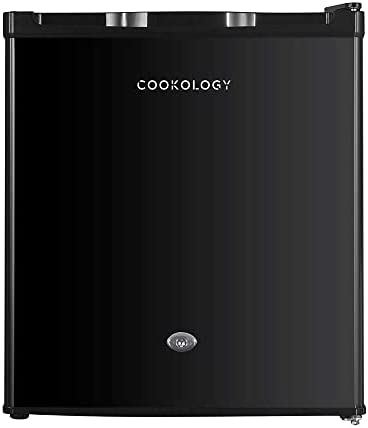 Cookology MFR42LK Small Table Top Mini Countertop Fridge 42 Litre Capacity, Features a Reversible Door, Adjustable Temperature Control and Legs with Lock and a Chiller Box - In Black