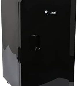 Cristal MNBX18 Mini Fridge 16 Litre, 27 Can Portable AC+DC Power Cooler & Warmer, for Bedrooms, Cars, Offices; Skincare, Makeup, Cosmetics, Food (Black)