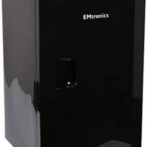 EMtronics EMMF16BLK Mini Fridge 16 Litre, 27 Can Portable AC+DC Power Cooler & Warmer, for Bedrooms, Cars, Offices; Skincare, Makeup, Cosmetics, Food (Black)