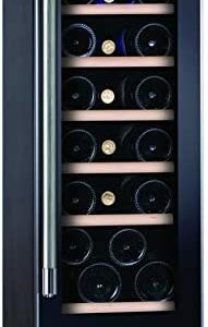 Hoover HWCB30UK Freestanding Wine Cooler, Single Zone Temperature, 19 Bottle Storage, 30cm wide, Black