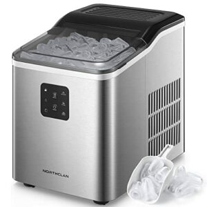 Ice Maker Machine Countertop 2 Sizes for Home, Make 28 lbs 24 Hrs, LED Display, Self-clean, 9 Ice Cubes Ready in 6 Minutes, 2L with Ice Scoop & Basket, Portable Ice Cube Maker for Party (Silver)