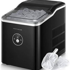 Ice Maker Machine Countertop for Home, Make 28 lbs 24 Hrs, With LED Display, 9 Ice Cubes Ready in 6 Minutes, 2L with Ice Scoop & Basket, Portable Ice Cube Maker for Party (Black)