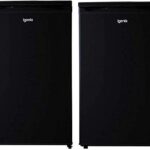 Igenix Freestanding Under Counter Larder Fridge & Freezer Set, Reversible Doors, 55 cm Wide, Black, 136 Litres