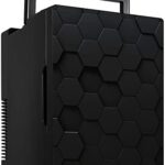 Kuhla Mini Fridge Black Hexagon Design 8 Litre/10 Can Mini Portable Cooler & Warmer for Drinks K8CLR1001B-1030,Cosmetics/Makeup/Skincare,AC/DC Power,Retro Style,Black,For Bedroom, Home,Caravan,Car