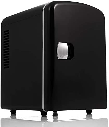 LIVIVO 4L Mini Fridge Cooler. 12V/240V Dual Input, Silent Thermoelectric Running (Black)