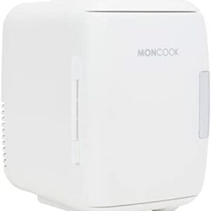MONCOOK Mini réfrigérateur pour chambre à coucher – Mini réfrigérateur portable et silencieux pour les soins de la peau - 5L blanche mono
