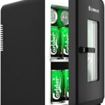 Mini Fridge 15 Litre/21 Cans, Upgrade 2023 Portable AC+DC Power Small Fridge for Bedroom, Car, Office, Thermoelectric Cooler and Warmer Skincare Fridge for Food, Drinks, Cosmetics, Max & ECO Mode