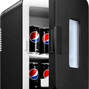 NORTHCLAN 15L Mini Fridge for Bedrooms Black, Small Drink Fridge with ECO Mode for Low Noise & Removable Shelves, AC/DC Powered for Skin Care, Food, Office or Car