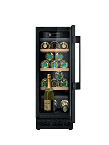 Neff KU9202HF0G N70 Wine Cooler with Glass Door, 82x30cm, Temperature Zone 5-20C, Bamboo Shelves, Interior Light, Black, Built in