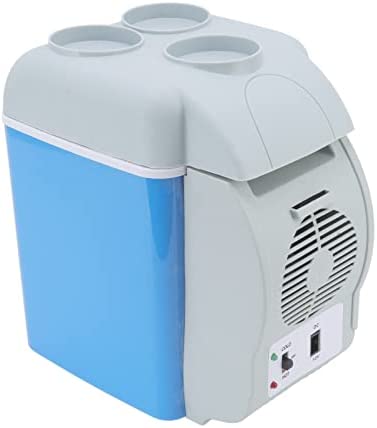 Oreq Mini Fridge, 12V Car Refrigerator Portable Personal Freezer Fridge, Low Noise, 7.5L Thermoelectric Cooler and Warmer Retro Mini Fridge, for Car, Bedroom, Office