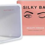 Silky Bae Beauty Fridge - Mini Skincare Refrigerator - With Removable Shelves & Touch Screen Mirror with Light - Small Bedroom Cooler & Storage for Cosmetics, Makeup & Skin Products - 4 Litre Capacity