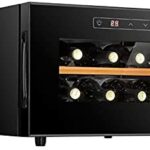 Small Electronic Wine Cabinet (8 Bottles), Domestic Desktop Wine Refrigerator, Independent Wine Cellar with Glass Door, 8-18°C/LED/No Vibration,B