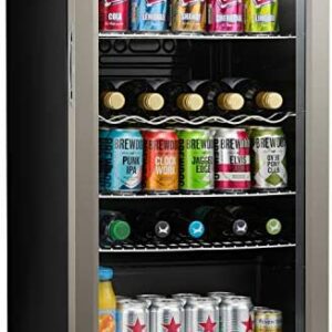 Subcold Super85 LED - Under-Counter Fridge | 85L Beer, Wine & Drinks Fridge | LED Light + Lock and Key | Energy Efficient (Stainless Steel, 85L)