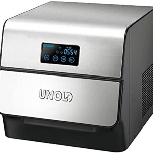 Unold Ice Cube Maker Edel 48955 - Fully Automatic Ice Machine - Stylish Stainless Steel Design - LCD Display & Touch Controls - 150W - 60 Cubes/hr