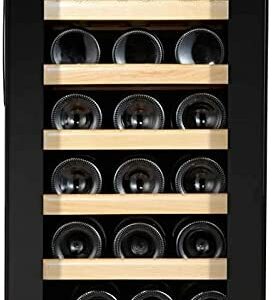 yunyun Drinks Fridge,18 Bottle Wine Cooler Mini Bar Refrigerator With Glass Door Small Refrigerator With Adjustable Shelves Table Top Vertical Wine/Drinks Cooler