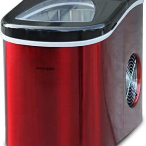 Frigidaire EFIC117-SSRED-COM Stainless Steel Ice Maker, Metal, RED Stainless