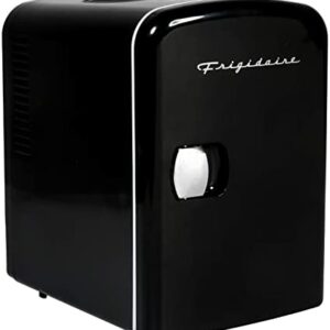 Frigidaire Mini Portable Compact Fridge Cooler,4 Litre Capacity Chills Six 12 oz Cans,100% Freon-Free & Eco Friendly,Includes Plugs for Home Outlet 12V Car Charger – Black,EFMIS149_AMZ-BLACK,Standard
