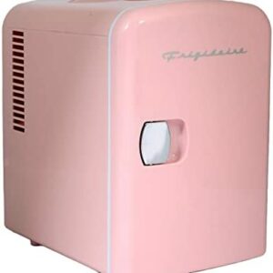 Frigidaire Mini Portable Compact Personal Fridge Cools & Heats, 4 Litre Capacity Chills Six 12 oz Cans, 100% Freon-Free & Eco Friendly, Includes Plugs for Home Outlet & 12V Car Charger - Pink