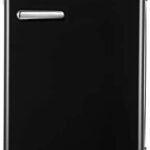 COMFEE' RCD93BL1RT(E) Under Counter Fridge Only, 93L Retro Freestanding Fridge with Chiller Box, Adjustable Thermostats, Self-closing Door, Black